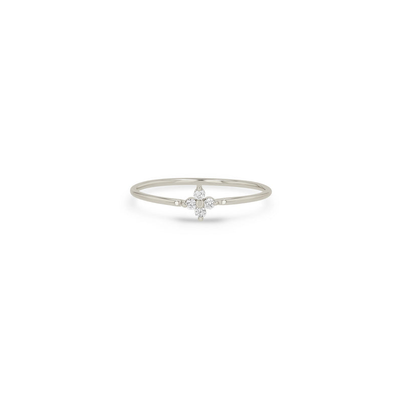 14k Small Prong Diamond Quad Ring