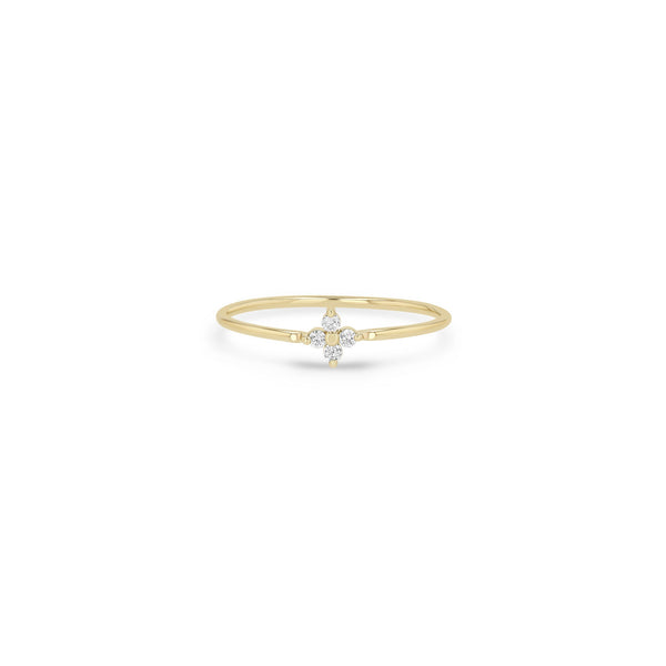 14k Small Prong Diamond Quad Ring