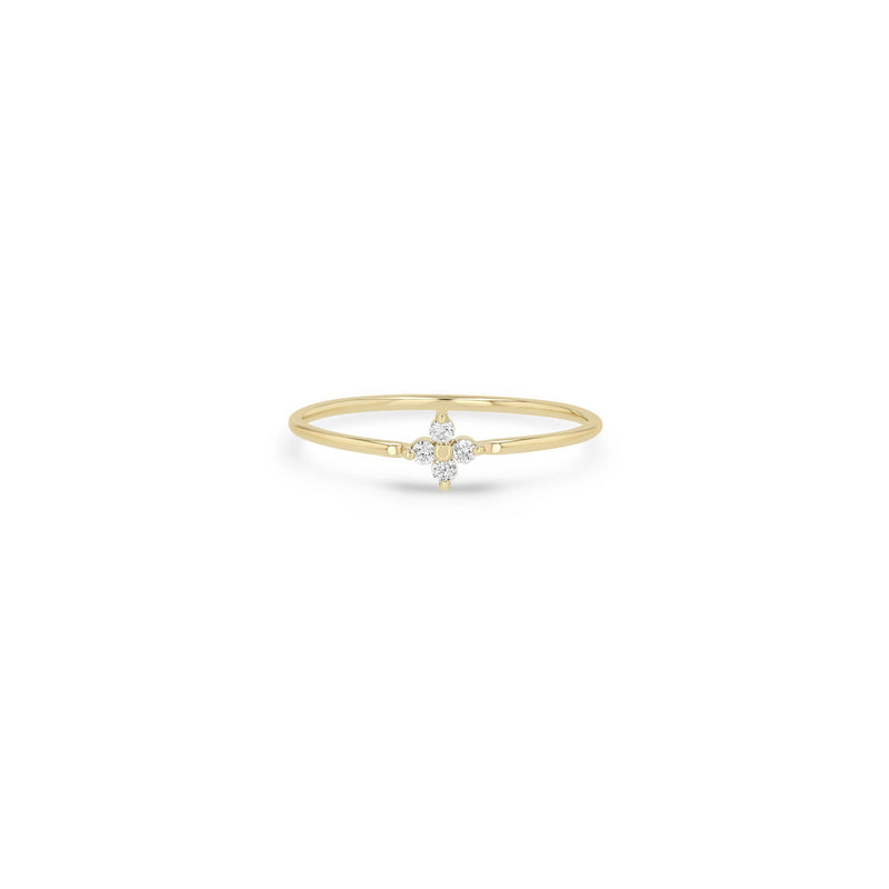 14k Small Prong Diamond Quad Ring