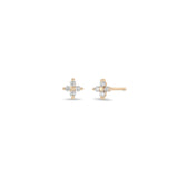 14k Small Prong Diamond Quad Studs