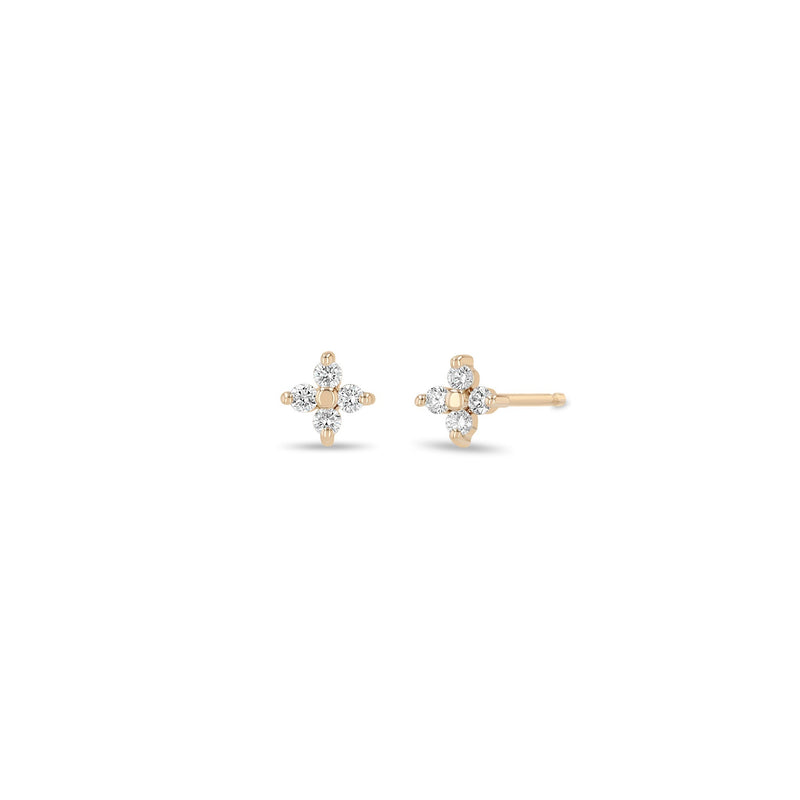 14k Small Prong Diamond Quad Studs