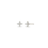 14k Small Prong Diamond Quad Studs