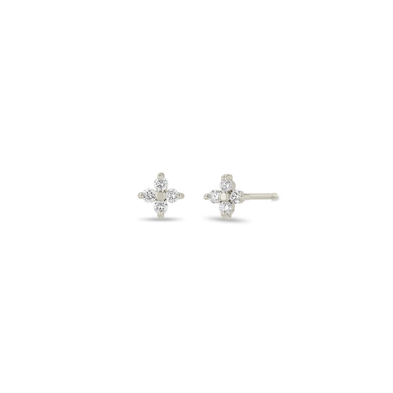 14k Small Prong Diamond Quad Studs