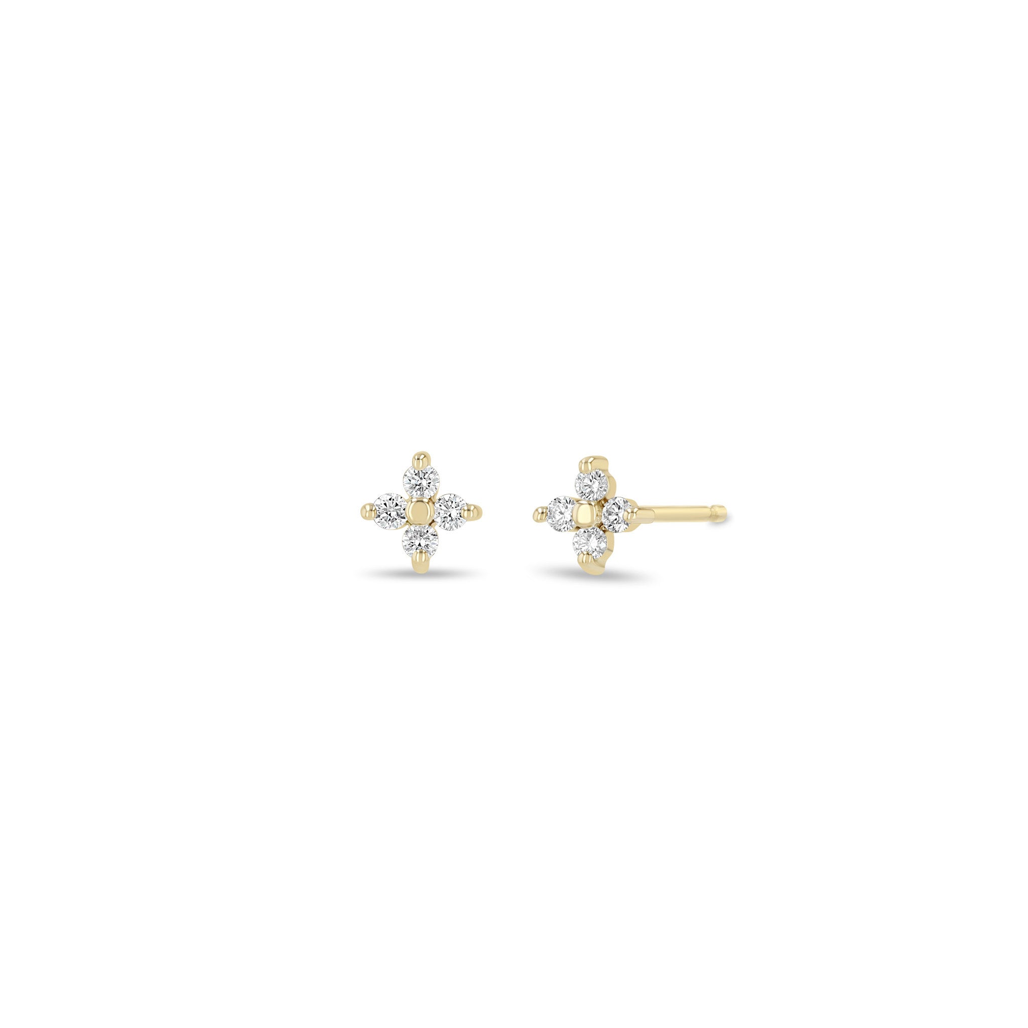 Zoe Chicco 14k gold diamond stud earrings on a white background