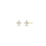 14k Small Prong Diamond Quad Studs