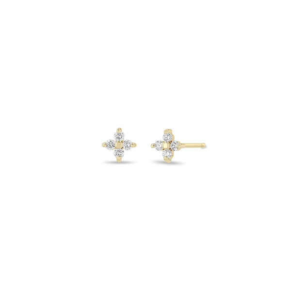 14k Small Prong Diamond Quad Studs