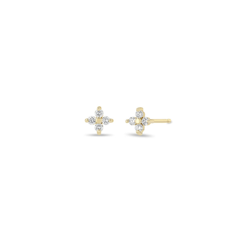 14k Small Prong Diamond Quad Studs