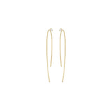 14k Prong Diamond Wire Threader Earrings