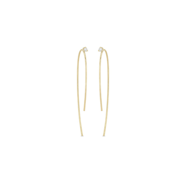 14k Prong Diamond Wire Threader Earrings