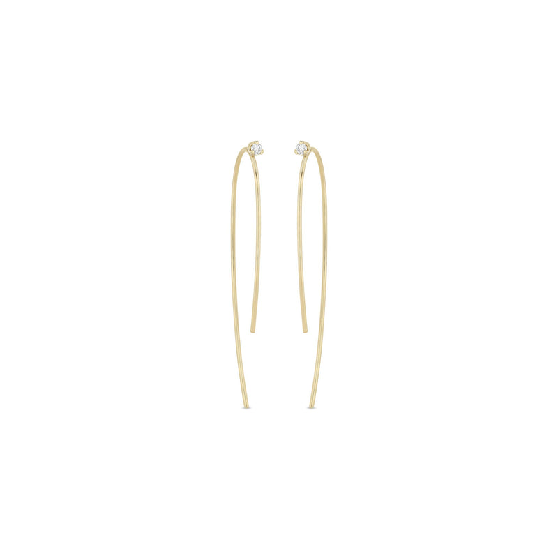14k Prong Diamond Wire Threader Earrings