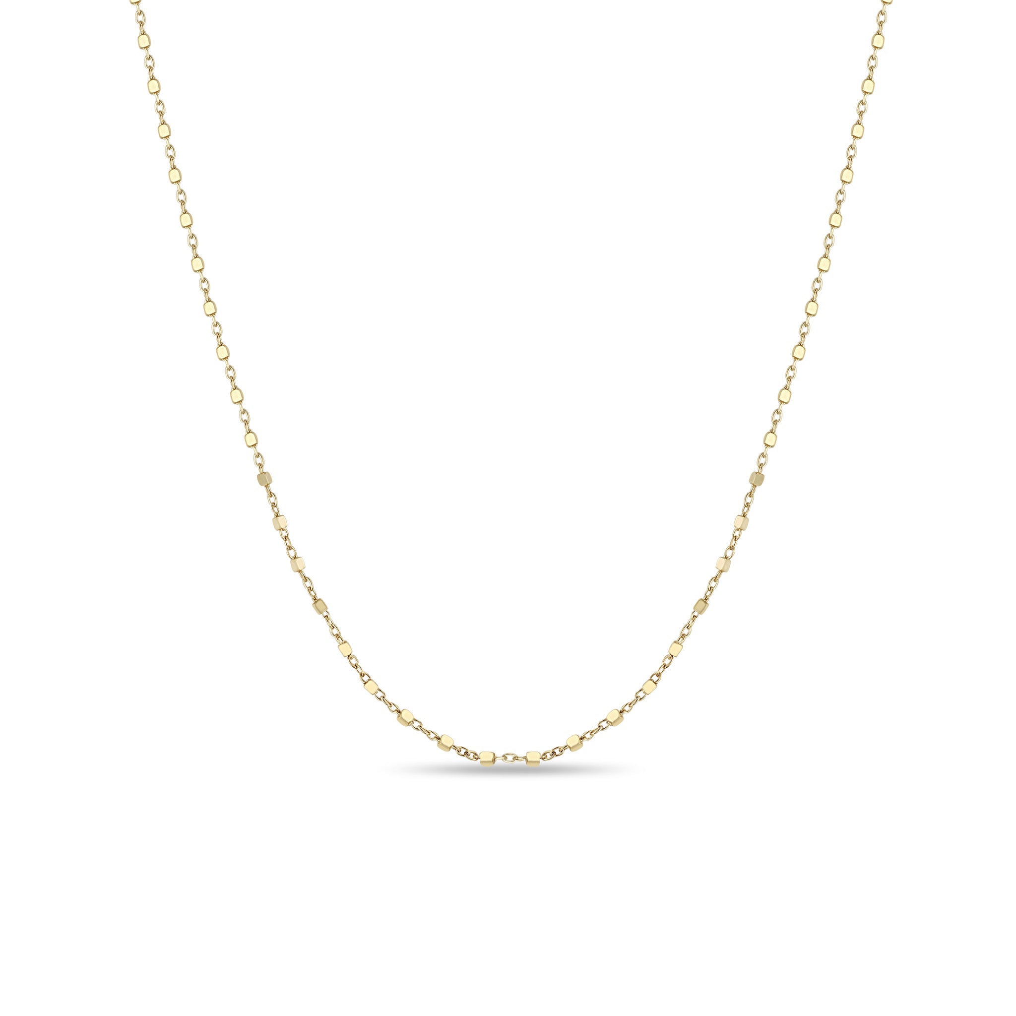 14k Square Bead Chain Necklace