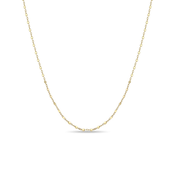 14k Square Bead Chain Necklace