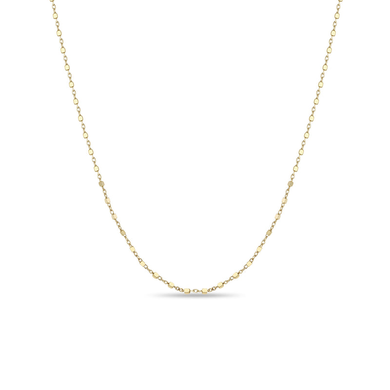 14k Square Bead Chain Necklace
