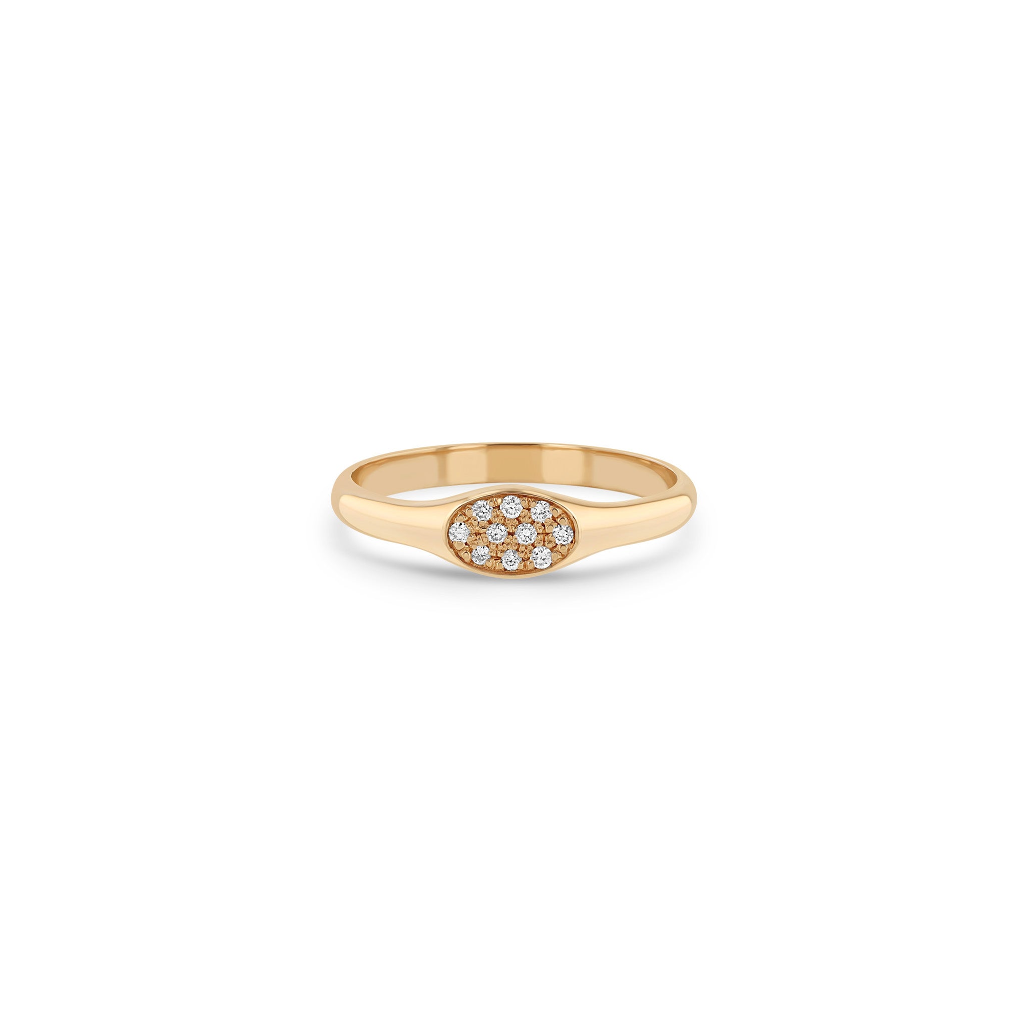 Zoë Chicco 14k Gold Pavé Diamond Oval Signet Ring