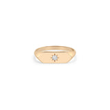 Zoë Chicco 14k Gold Star Set Diamond Elongated Hexagon Signet Ring