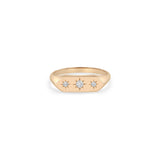 Zoë Chicco 14k Gold Graduated Star Set Diamonds Elongated Hexagon Signet Ring