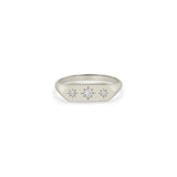 Zoë Chicco 14k Gold Graduated Star Set Diamonds Elongated Hexagon Signet Ring