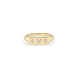 Zoë Chicco 14k Gold Graduated Star Set Diamonds Elongated Hexagon Signet Ring