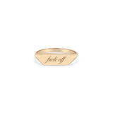 Zoë Chicco 14k Gold "fuck off" Elongated Hexagon Signet Ring