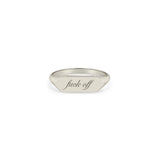 Zoë Chicco 14k Gold "fuck off" Elongated Hexagon Signet Ring