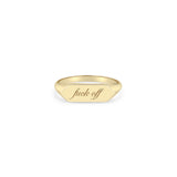 Zoë Chicco 14k Gold "fuck off" Elongated Hexagon Signet Ring
