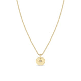 Zoë Chicco 14k Gold Star Set Diamond Disc Box Chain Necklace