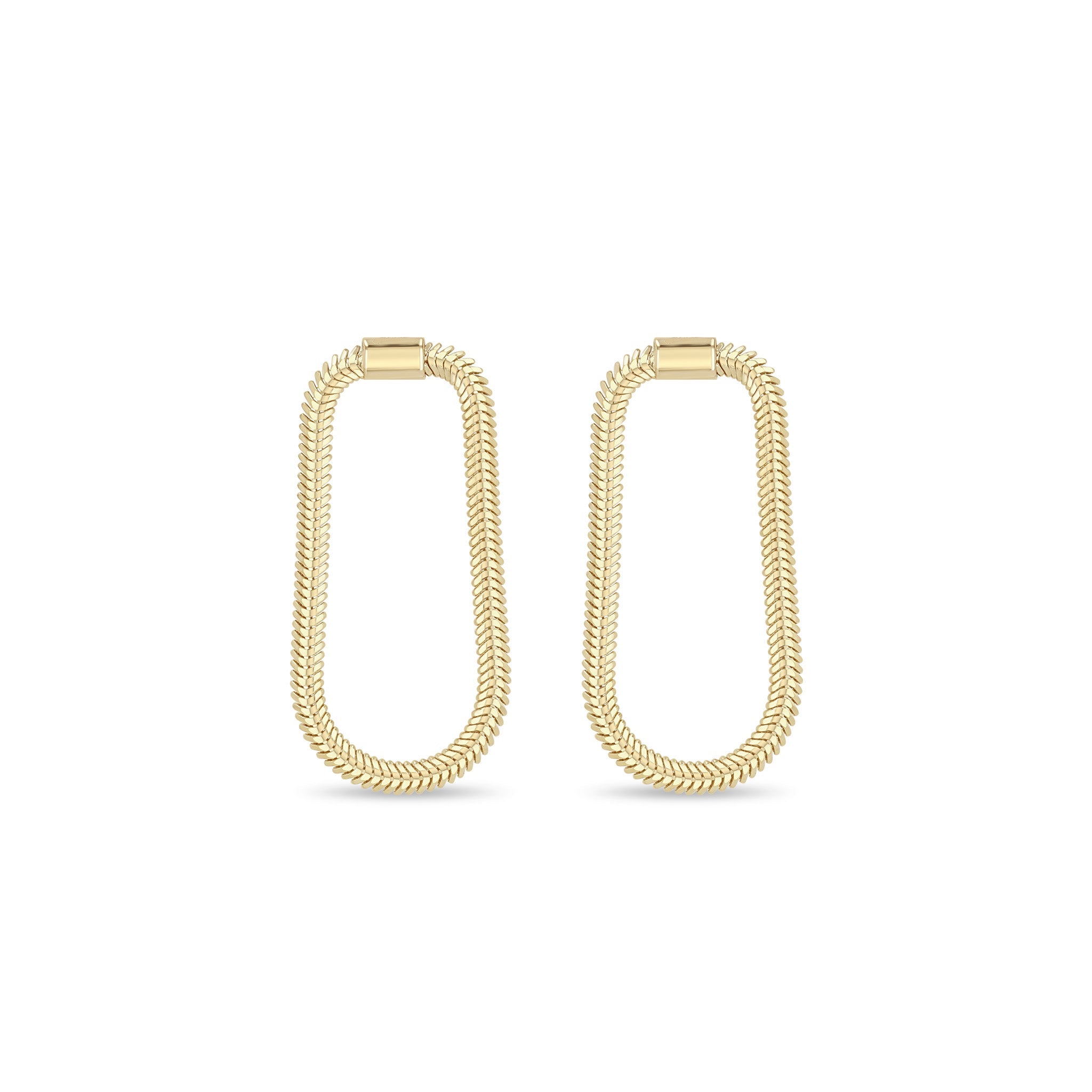 Zoe Chicco 14k gold snake chain earrings on a white background