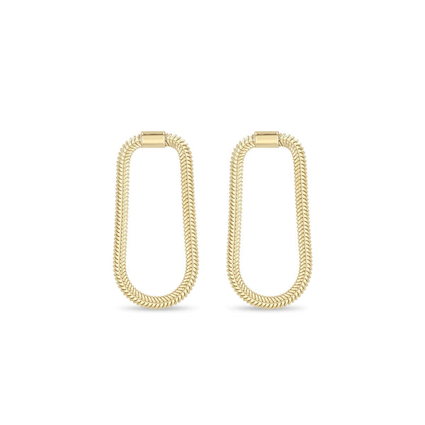 Zoe Chicco 14k gold snake chain earrings on a white background