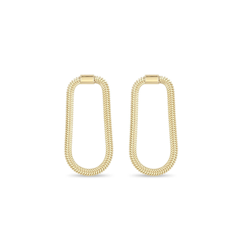 Zoe Chicco 14k gold snake chain earrings on a white background