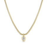 Zoë Chicco 14k Gold Pear Diamond Bezel Pendant Snake Chain Necklace