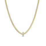 Zoë Chicco 14k Gold 2 Mixed Prong Diamond Snake Chain Necklace