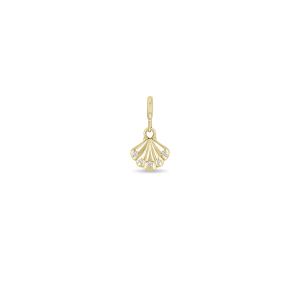 Zoë Chicco 14k Gold & Diamond Seashell Clip on Charm Pendant
