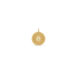 Zoë Chicco 14k Gold Small Sunbeam Medallion Disc Charm Pendant