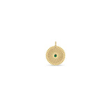 Zoë Chicco 14k Gold Emerald Small Sunbeam Medallion Charm Pendant