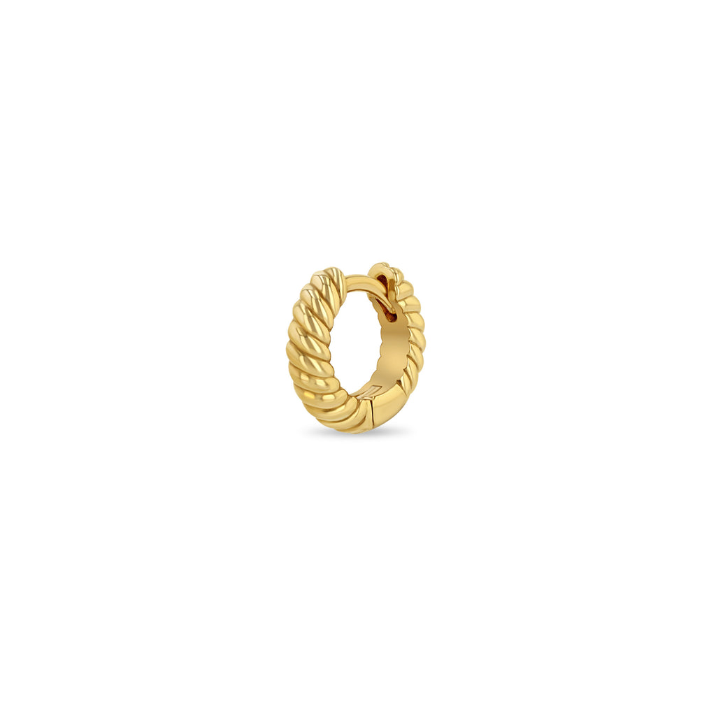 Zoë Chicco 14k Gold Twisted Thick Huggie Hoop Earrings – ZOË CHICCO