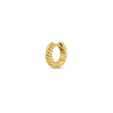 Single Zoë Chicco 14k Gold Twisted Thick Huggie Hoop Earring