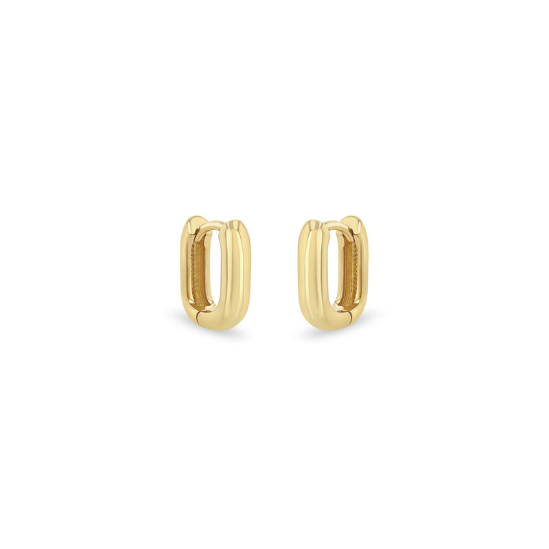 Zoë Chicco 14k Gold Thick Small Oval Hinge Huggie Hoop Earrings