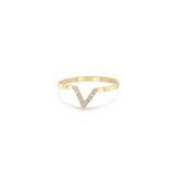 Zoe Chicco 14k gold ring with a V-shaped design on a white background