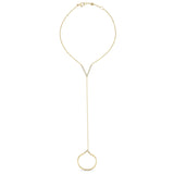 Zoe Chicco 14k gold hand chain with small diamonds on a white background