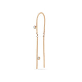 14k 2 Prong Diamond U Wire Threader Earrings