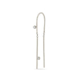 14k 2 Prong Diamond U Wire Threader Earrings