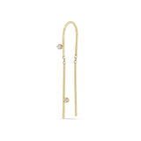 14k 2 Prong Diamond U Wire Threader Earrings