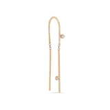 14k 2 Prong Diamond U Wire Threader Earrings
