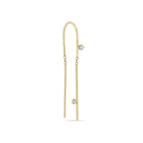 14k 2 Prong Diamond U Wire Threader Earrings
