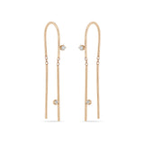 14k 2 Prong Diamond U Wire Threader Earrings