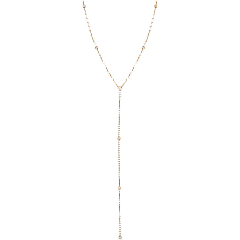 Zoë Chicco 14k Gold Floating Diamonds Station Lariat Necklace