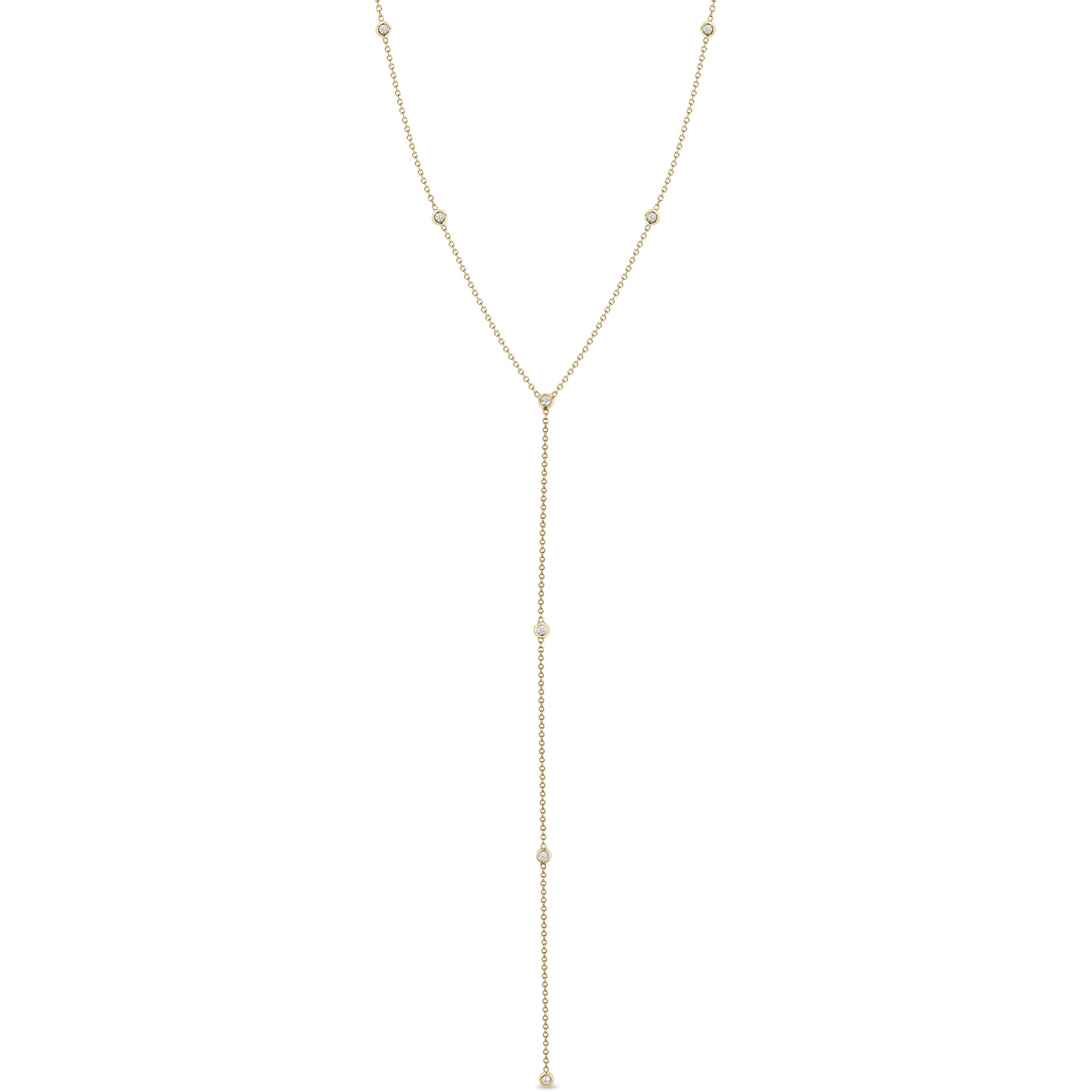 Zoë Chicco 14k Gold Floating Diamonds Station Lariat Necklace