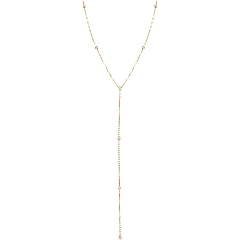 Zoë Chicco 14k Gold Floating Diamonds Station Lariat Necklace