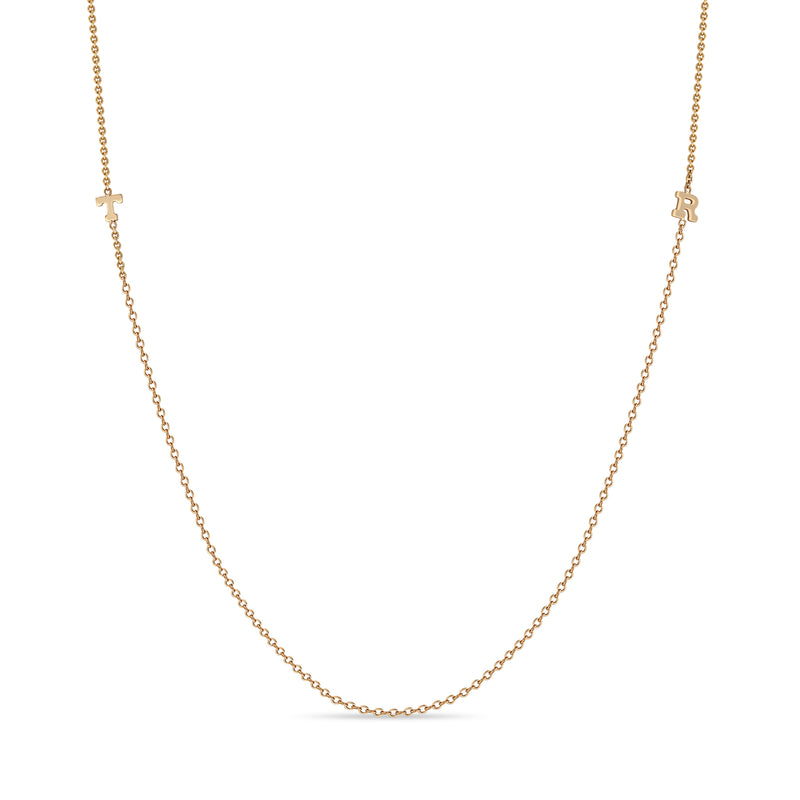 Zoë Chicco 14kt Gold Itty BItty Scattered Multi Letter Necklace