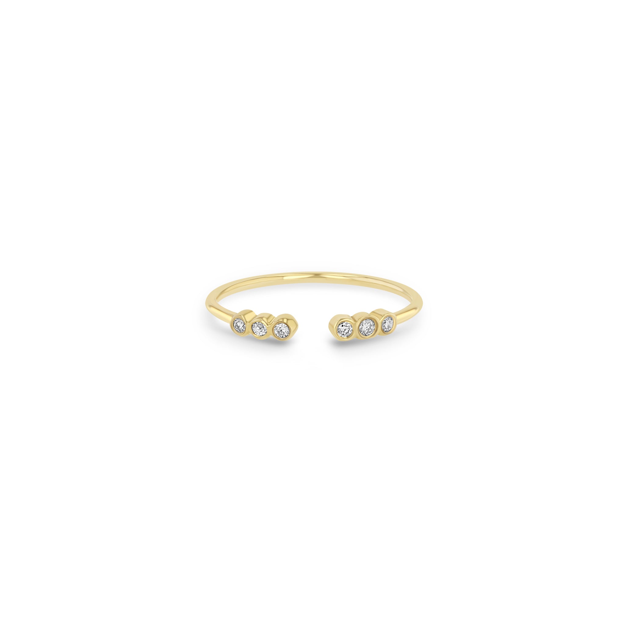 Zoë Chicco 14k Gold Tiny Diamond Bezel Open Ring